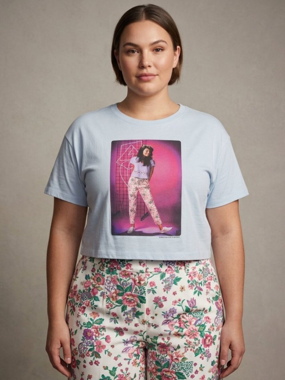 Saved By The Bell Kelly Kapowski Graphic T-Shirt Light Blue 2X